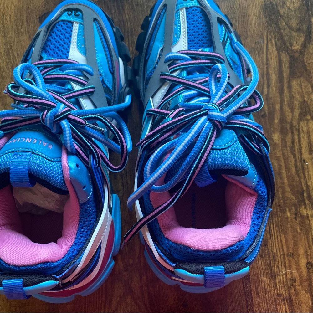 Balenciaga Vibrant Blue and Pink Trail Sneakers